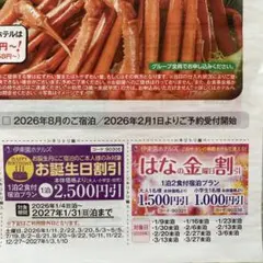 伊東園 ホテルズ　割引券　クーポン　旅行　2500円割引　伊藤園　ホテル