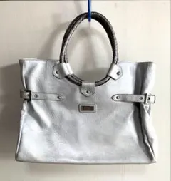Falchi NEWYORKファルチニューヨーク ハンドバッグ シルバーブルー①のサムネイル
