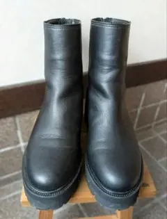 厚底バックZIPブーツ