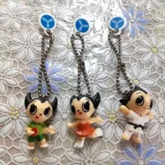 アトム&ウランスポーツフィギュア キーホルダー 三ツ矢サイダーおまけ3体セット