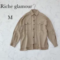 【リシェグラマー】CPOシャツ ジャケット ベージュ M 長袖 ブラウス 綿混のサムネイル