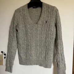 POLO RALPH LAUREN ウールカシミヤ混 Vネックニット グレー　S