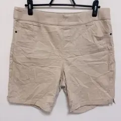 ショートパンツ 【L】ベージュ ハーフパンツ ウエストゴム シンプル カジュアル