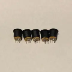 5個セット 2.1mm標準DCジャック パネル取付用 黒 ブラック ナット付きのサムネイル