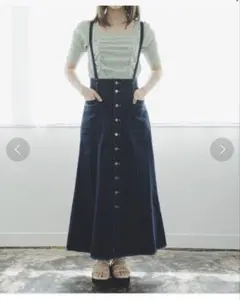 パネル切替ナローデニムスカート