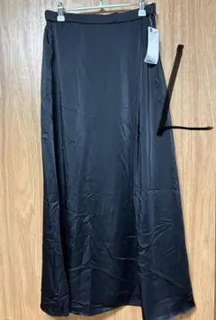 GU サテンフレアロングスカート　L ブラック