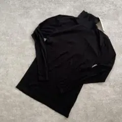 GU ウォームストレッチリブタートルネックT 黒