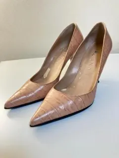 【お値引】 DIANA クロコ型押し ポインテッドトゥ ピンヒール 22.5