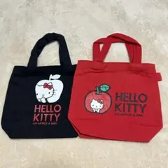 ハローキティ　りんご　ミニトートバッグ　二枚セット