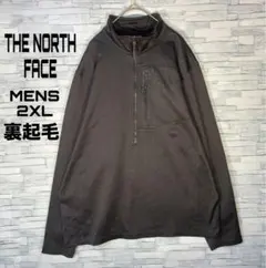 【USA古着】ノースフェイスハーフジップ2XL ブランドプリント薄手ジャージ