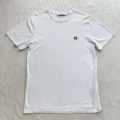 美品】メゾンキツネ カットソー 半袖シャツ 胸元ワッペン ホワイト M 