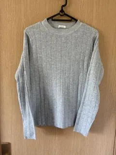 CINEMA CLUB グレー リブ編み セーター M
