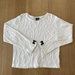 袖にリボンの長袖カットソー　130cm