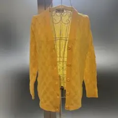 イエローレース編みカーディガン