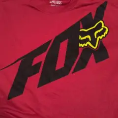 FOX ロゴ Tシャツ L 赤企業ロゴ