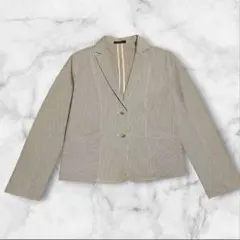【COMME CA ISM】ストライプ テーラードジャケット ショート丈綿100