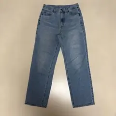 GUレディース ストレートデニムパンツ ライトブルー