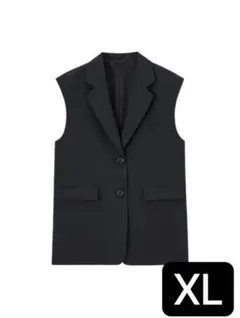 GU オーバーサイズテーラードベスト XL ブラック