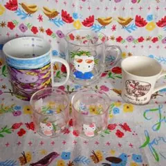 ハローキティ　ダニエル　キティ　ご当地　当時物　グラス　コップ　5セット　レア