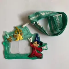Disney　ミッキー　パスケース　チケットホルダー　魔法使いの弟子　レトロ
