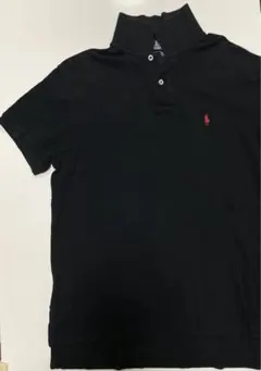 ポロラルフローレン ポニー 刺繍 ロゴ ポロシャツ 黒 ブラック M