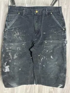 carhartt ダブルニーペインターパンツ BLK 鬼フェード W30 メキシコ製 carharttカーハート ダブルニー ダック地 ペインターパンツ