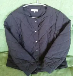 【しまむら】hareiroノーカラージャンパー【L】【ブラック】