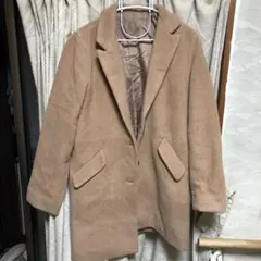 ベージュ ウール風ロングコート