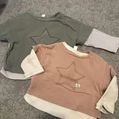 長袖カットソー2枚セット 星の刺繍