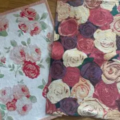 ゴブラン織り風薔薇柄マット2枚セット