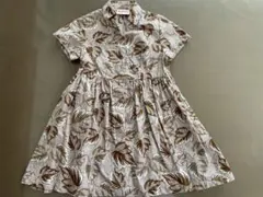 Batik Keris キッズ ワンピース ブラウン リーフ柄 Sのサムネイル