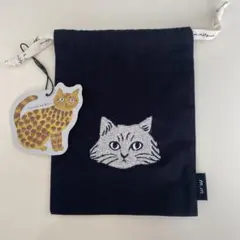 新品　松尾ミユキ 猫 巾着 ポーチ