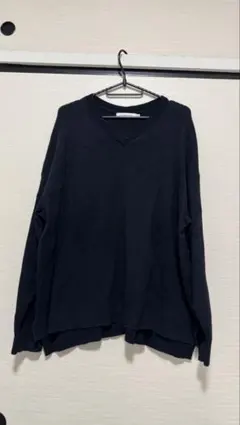 AMERICAN HOLIC Vネック コットンニット ネイビー Mサイズ