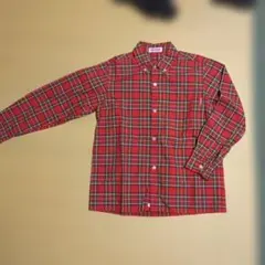 ミキハウス 赤チェック 長袖シャツ 120cm