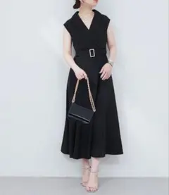 Maison Nua Vネックフロントボタンリブニットワンピース - メルカリ