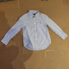 ラルフローレン　白青シャツ　120cm
