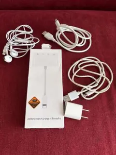 iPhone 充電器、イヤホン、Lightningアダプター等 5点セット
