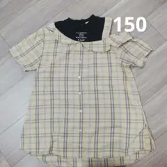 ALGY チェック柄 半袖Tシャツ　肩出し　150