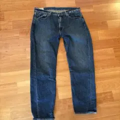 ボロラルフローレン　ダークブルー ストレートデニム　w36インチ　ダメージ加工