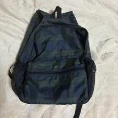 無印良品　ダークグリーン ネイビー チェック柄 リュック