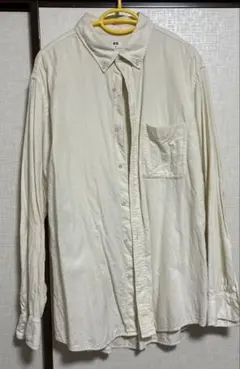 UNIQLO 長袖シャツ フランネルシャツ　オフホワイト XL