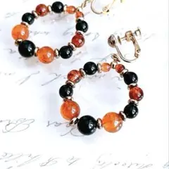 べっ甲風サークルイヤリング