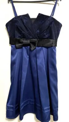 フォーマルドレス　パーティドレス　ネイビー　レース　おまけ付き