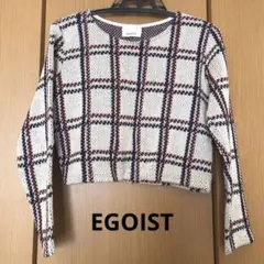 EGOIST チェック柄 クロップドニット