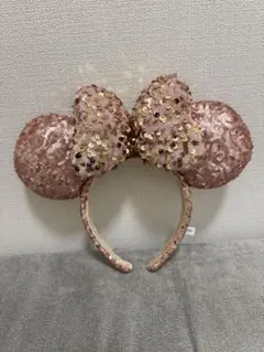 ディズニーカチューシャ スパンコール ピンクゴールド