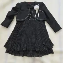 黒ドット柄フォーマルドレス（ジャケット付き）