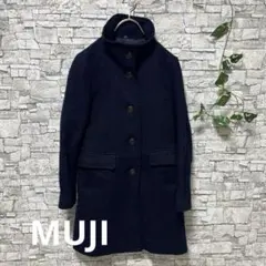 MUJI【良品計画】S size ロングコート ネイビー　セール割引
