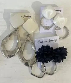 3点セット　191 ハンドメイド　樹脂　金属　ピアス　イヤリング　まとめ売り