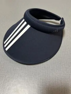 adidas アディダス　サンバイザー　ネイビー ストライプ バイザー