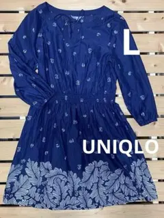 ユニクロ　ワンピース　コットン　L